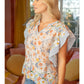 Shirts Women’s Ruffle V Floral Stripe Top 35289