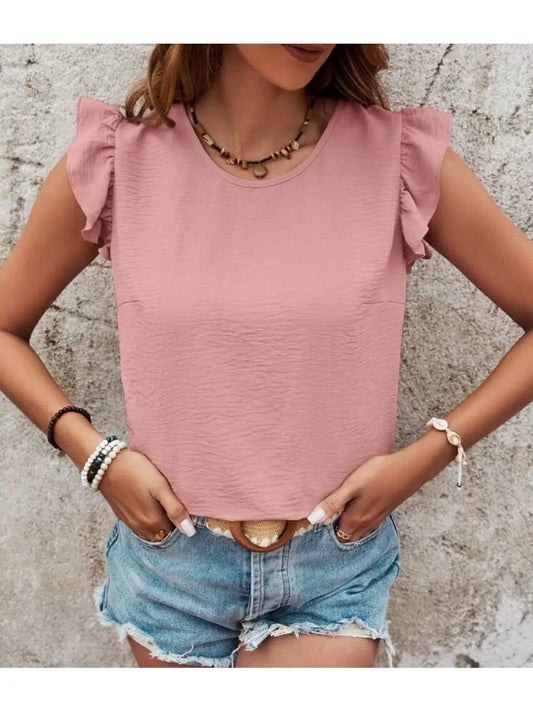 Shirts Women’s Tie Back Ruffle Blouse W20510221