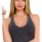 Shirts Women’s Stone Washed Ribbed Racerback Tank Top NTW-6293A