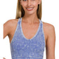 Shirts Women’s Stone Washed Ribbed Racerback Tank Top NTW-6293A