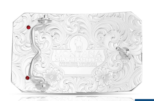 Belt Buckles Montana Silversmiths Flag & Filigree Eagle AM57910-1007M