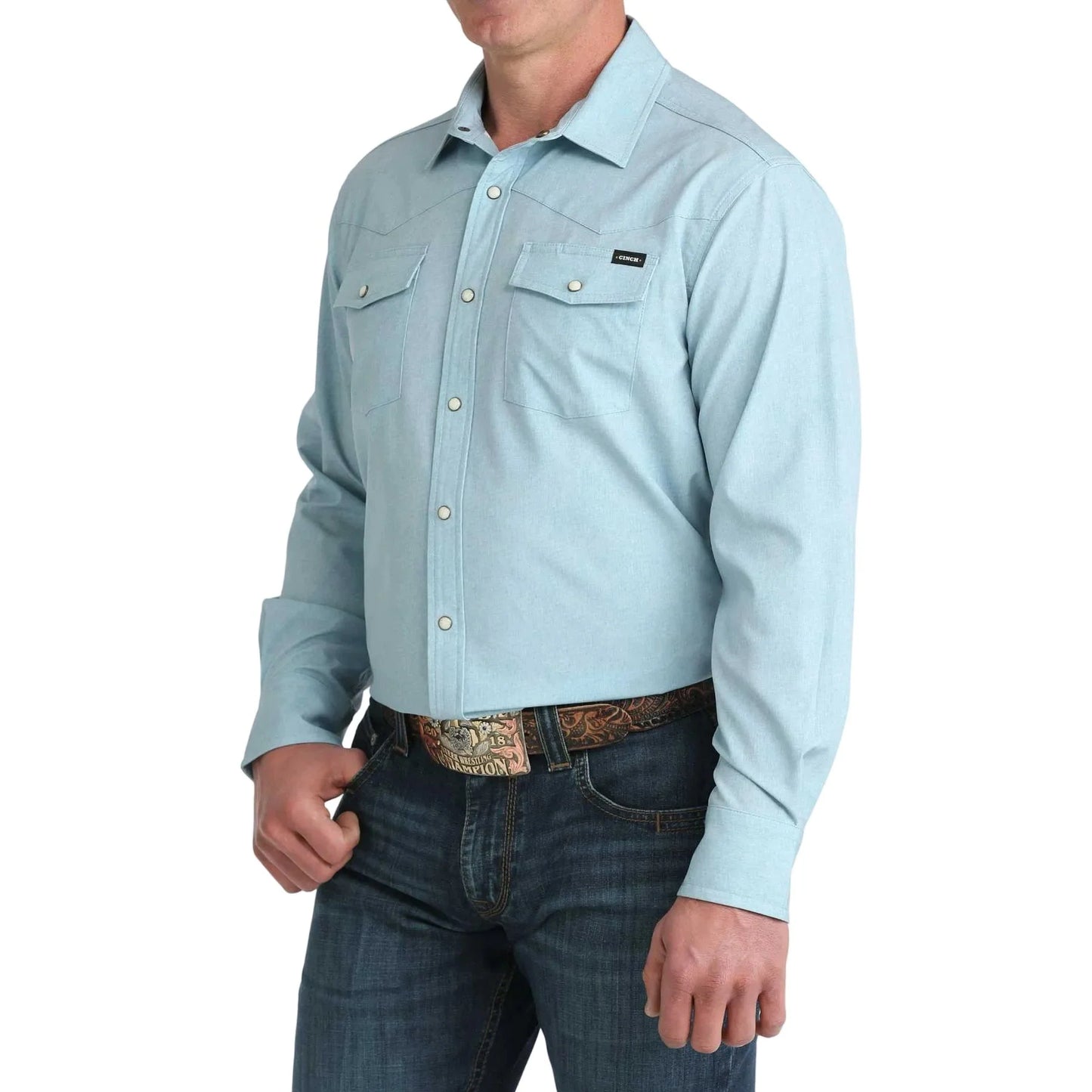Shirts Men’s Cinch Long Sleeve Camp Light Blue  MTW1403006