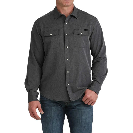 Shirts Men’s Cinch Long Sleeve Camp Charcoal Black  MTW1403007
