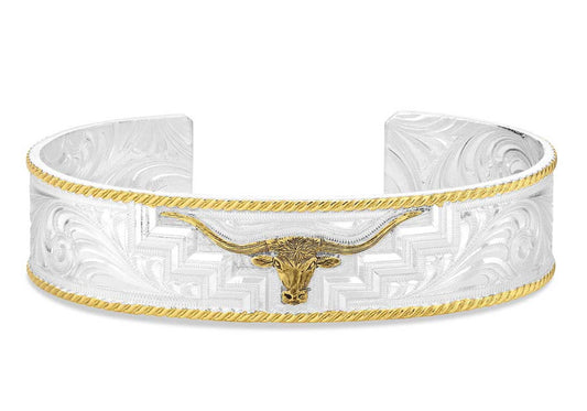 Jewelry Montana Silversmiths Steer Head Cuff BC6145