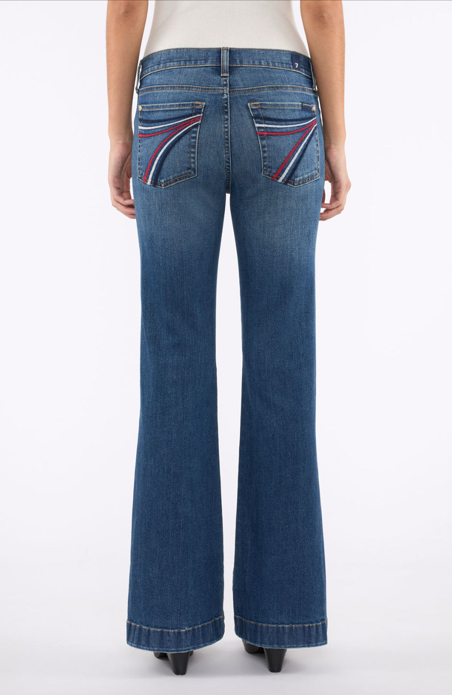 Jeans Women’s 7 for all Mankind Tailorless,RED WHITE BLUE Pocket 7U31044A 1BW (EXCHANGE ONLY)