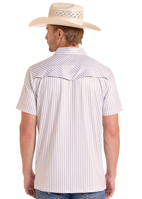 Shirts Men’s Rock&Roll Pearl Snap Stripe Polo BM51T09335