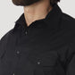 Shirts Men’s Wrangler Long Sleeve Solid Black Pearl Snap