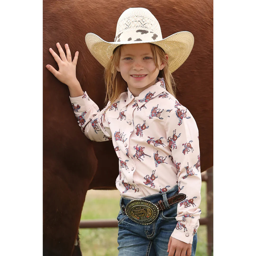 Kids Girls Cinch Light Pink Western Print CTW8040016