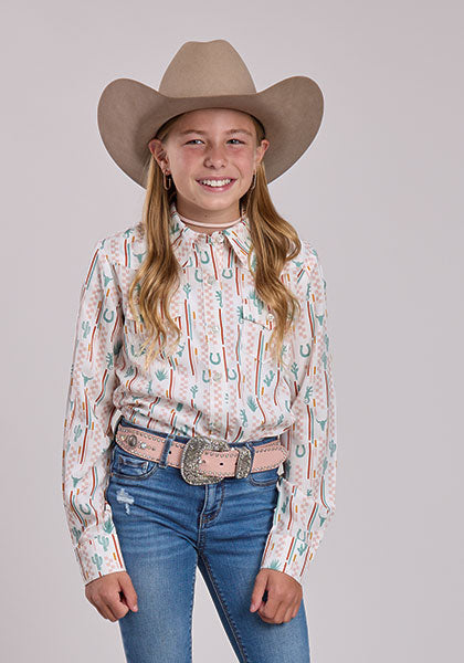 Shirts Kids Girls Rope Long Sleeve Checkers Stripe 03-080-0590-5060