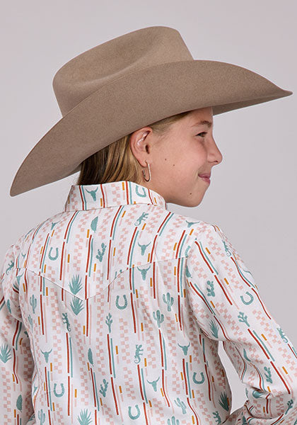 Shirts Kids Girls Rope Long Sleeve Checkers Stripe 03-080-0590-5060