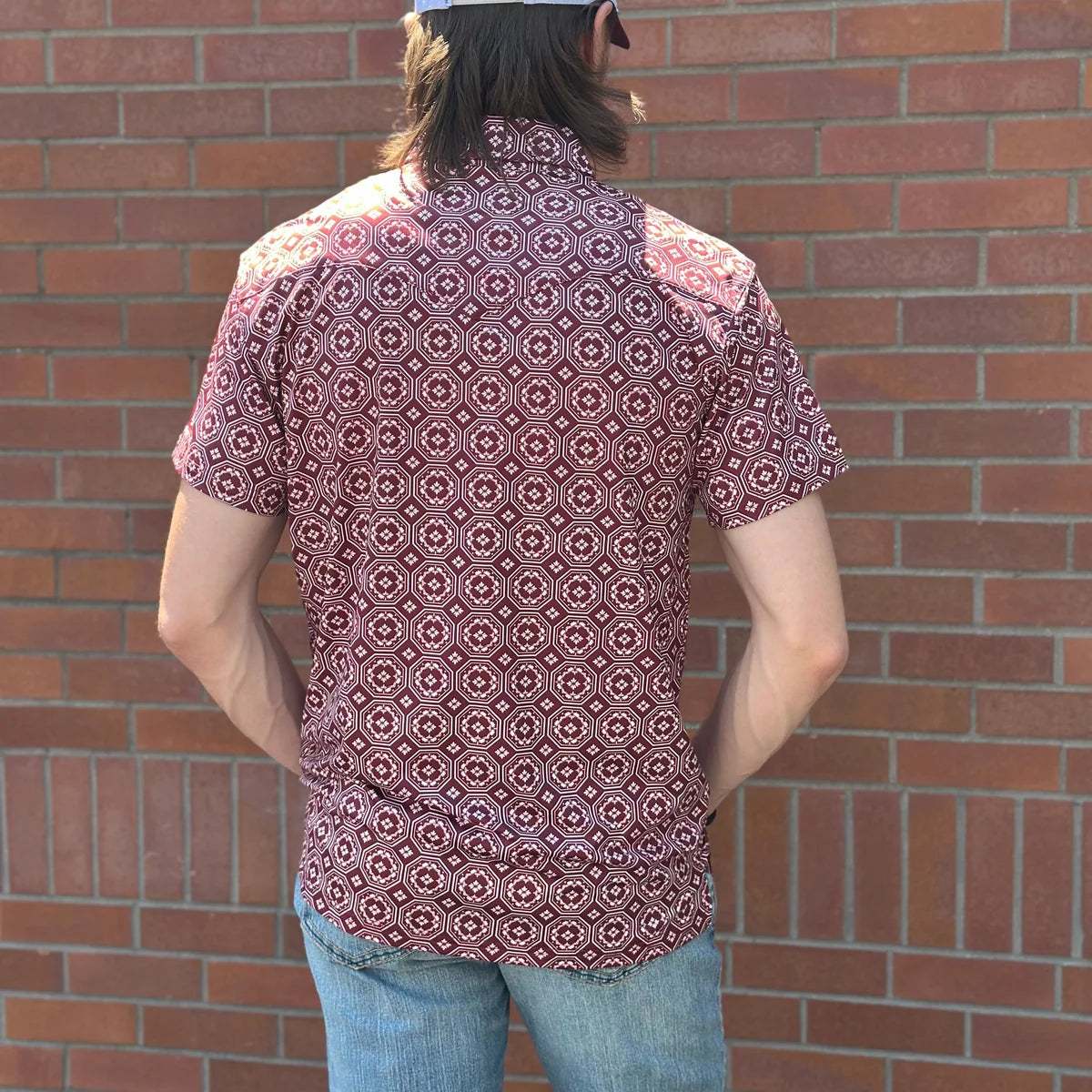 Shirts Men’s Polo Red Dirt Maroon Floral RDPSSMF