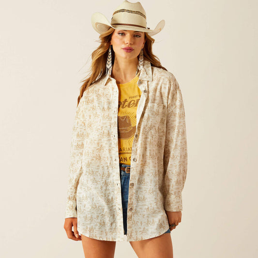 Shirts Women’s Ariat Overshirt Long Sleeve Poppy Summer 10060393