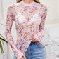 Shirts Women’s Sheer Lace Floral Mesh Top RCJW05396