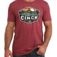 Shirts Cinch Short Sleeve Tee Burgundy Desert Seen MTT1690736