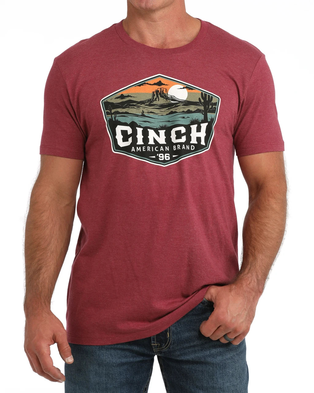 Shirts Cinch Short Sleeve Tee Burgundy Desert Seen MTT1690736