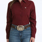 Shirts Women’s Cinch Stretch Long Sleeve Solid Color Burgundy MSW9164262