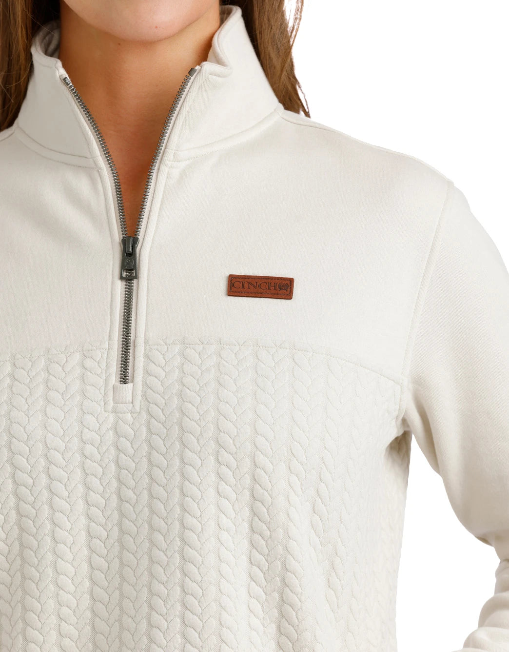 Outerwear Cinch Women’s 1/4 Zip Cream Quilted MAK9936001
