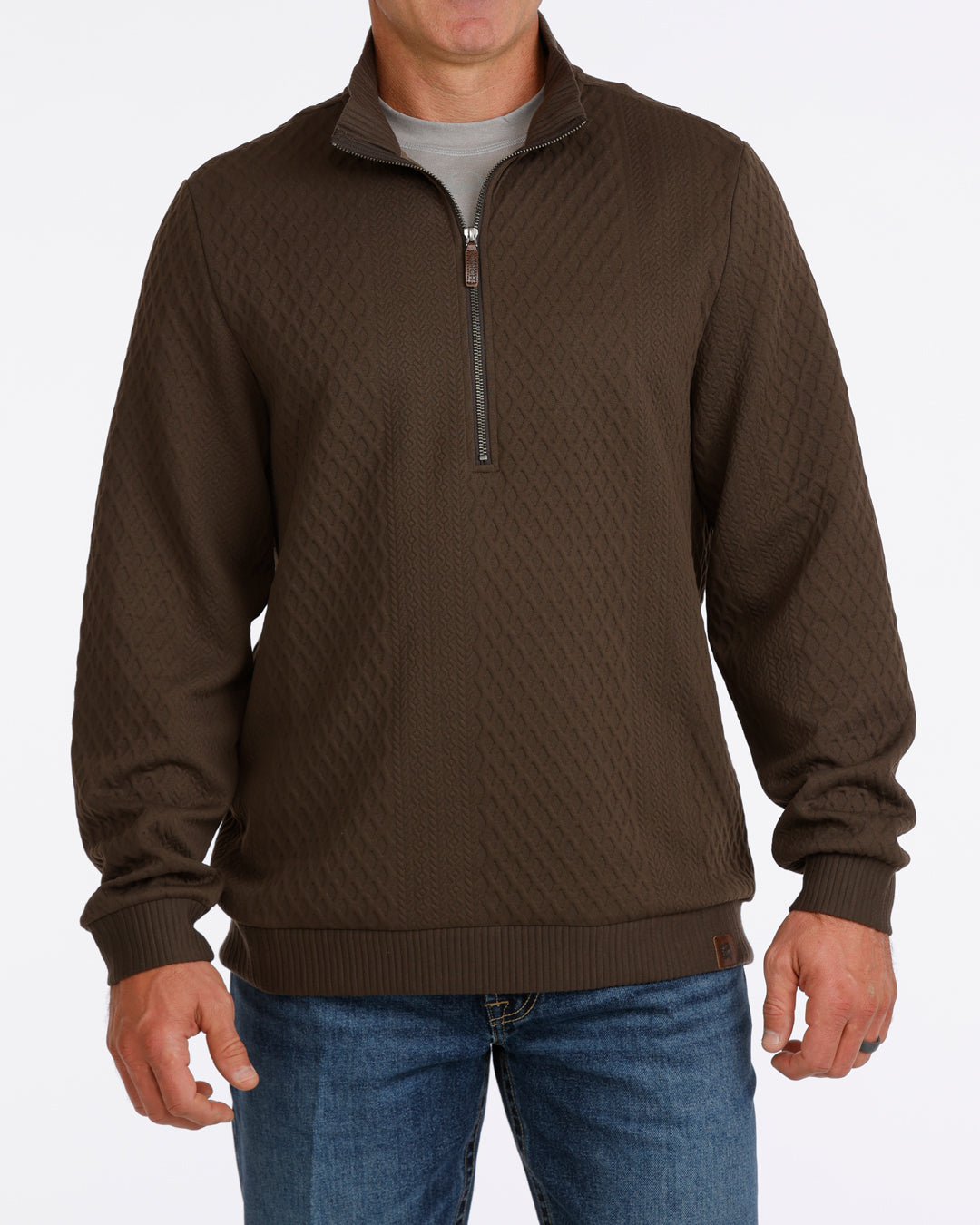 Outerwear Men’s Cinch 1/2 Zip Pullover Sweater Brown MWK1957002