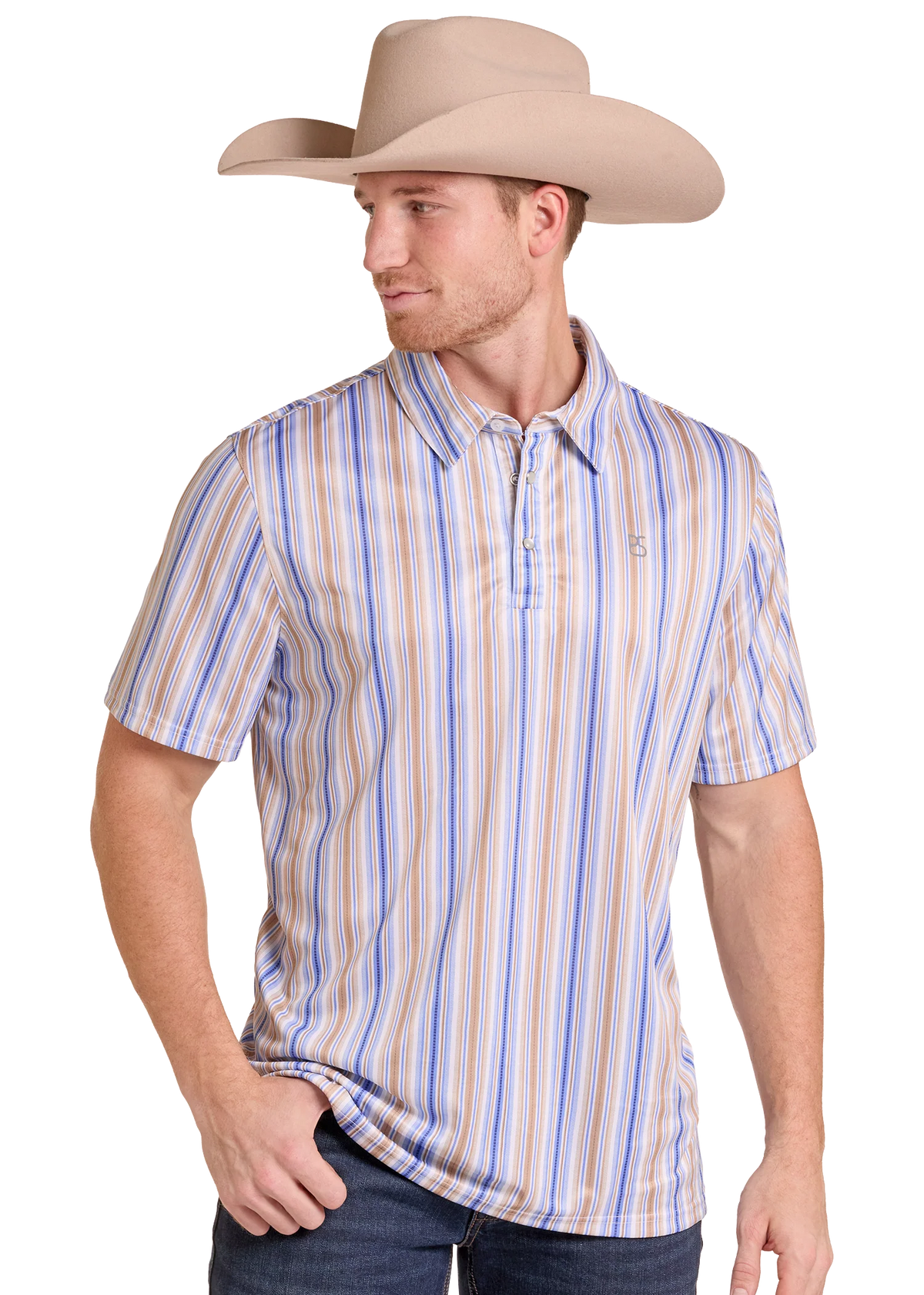 Shirts Men’s Panhandle S.S Striped Polo Snap TM51T09510