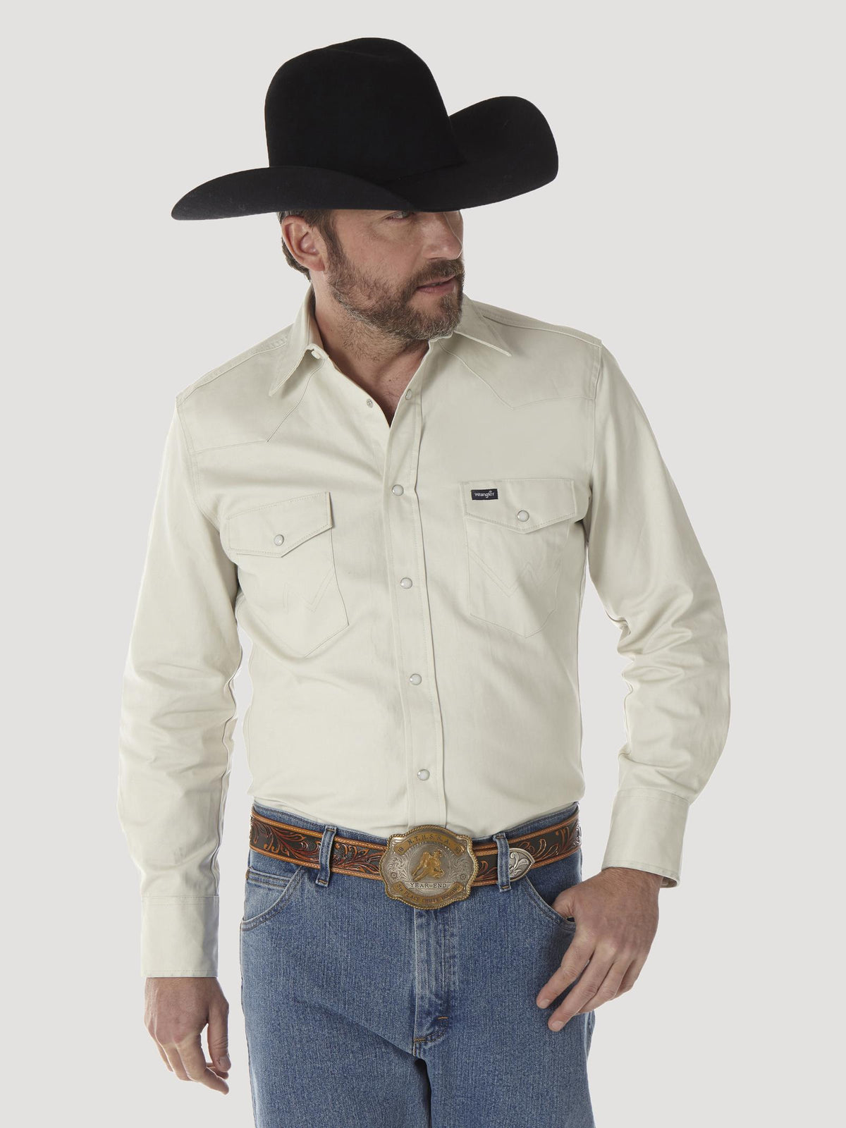 Shirts Men’s Wrangler Work Shirt Stone MS71319