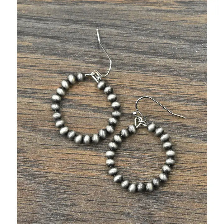 721303 1” 4mm Western Bead Hoop Earrings