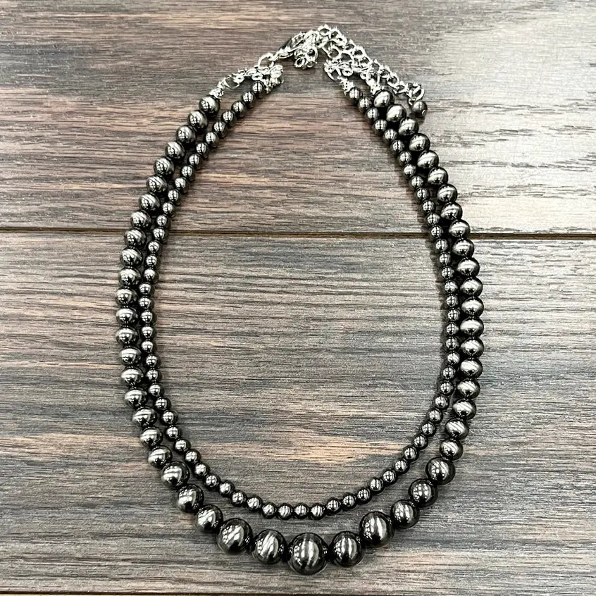 739434 16” Graduated Polish Western  Bead 2-Strand Necklace