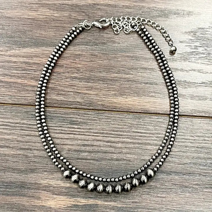 739198 16’’ Polish Western Bead 2-Strand Necklace