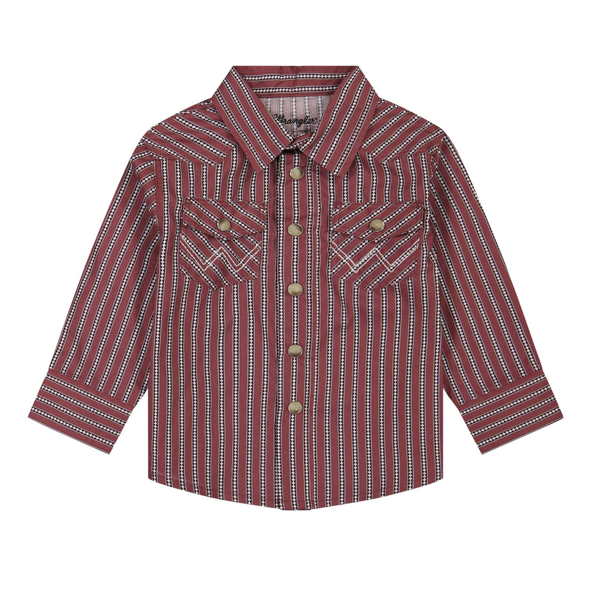 Shirts Boys Wrangler Baby Red Stripped Pearl Snap 112381494