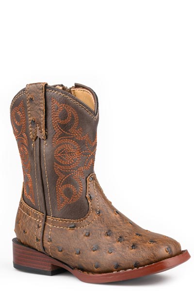 Boots Kids Roper Faux Ostrich 09-017-0191-3803, 09-018-0191-3803
