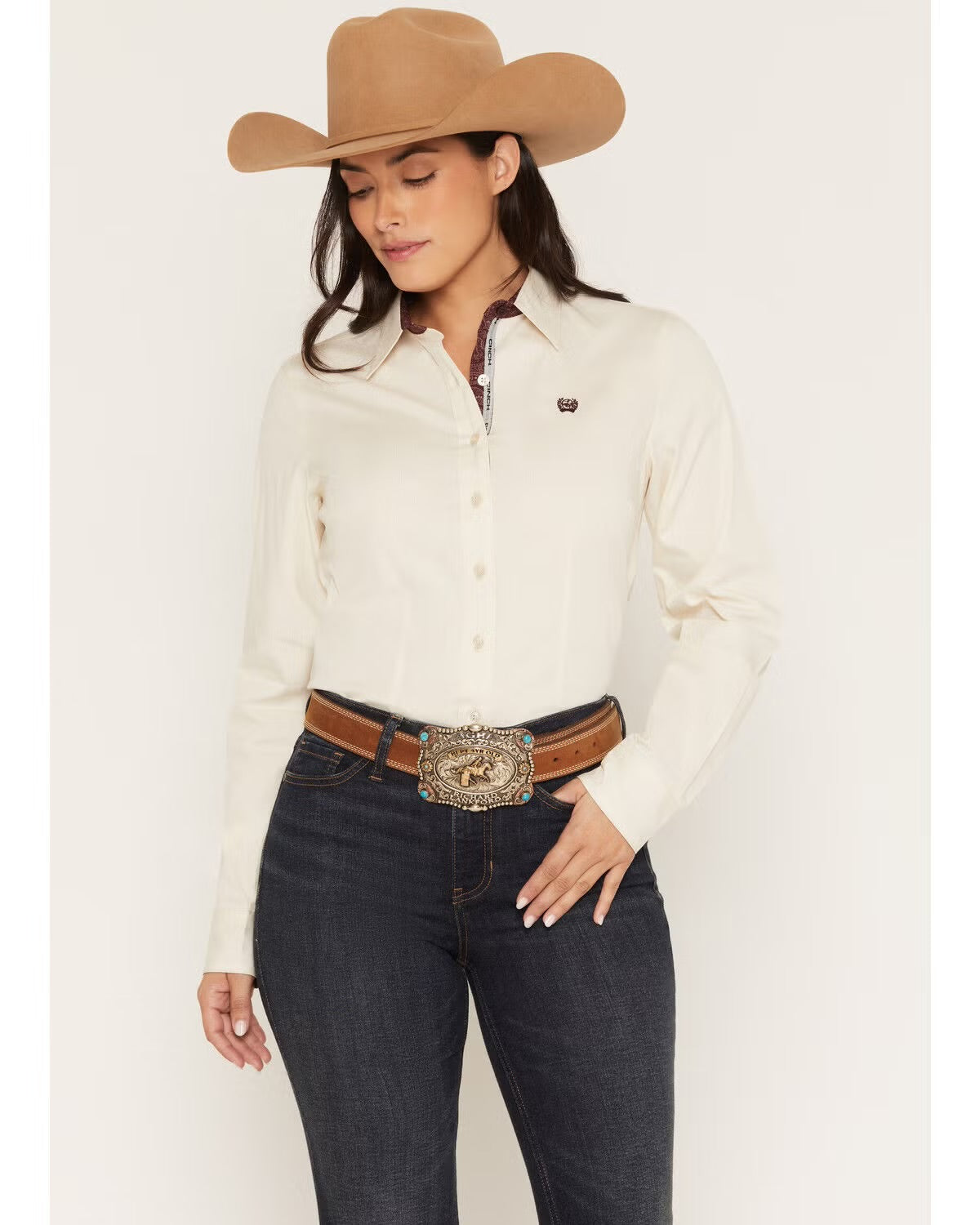Shirts Women’s Cinch Long Sleeve Stripe Stretch MSW9165093