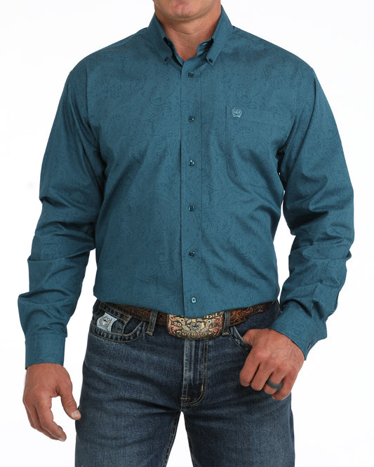 Shirts men’s Cinch Long Sleeve Blue Classic Fit  MTW1106169