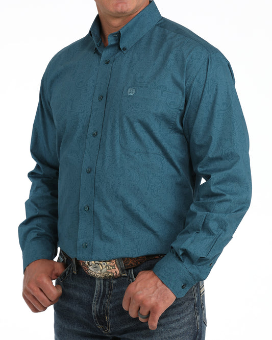 Shirts men’s Cinch Long Sleeve Blue Classic Fit  MTW1106169