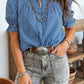 LDC Western Striped Round Neck Short Sleeve Top