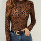 TO1494 Sheer Mesh Mock Neck Top