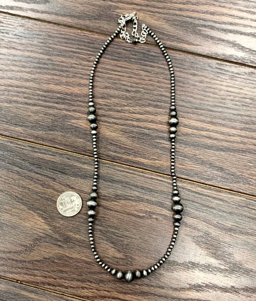 734041, Handmade 22" Clustered Navajo Bead Necklace