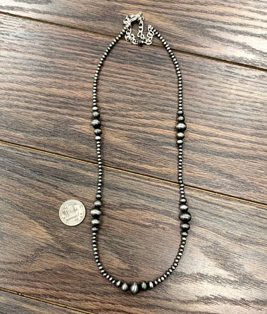 734041, Handmade 22" Clustered Navajo Bead Necklace