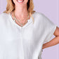 Loose Fit Gauze Fabric Short Sleeve Top HBT7624
