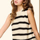 MCS3584-Classic Chunky Striped Sleeveless Sweater Top