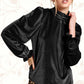 HCT7698-Soft Velvet Long Puff Sleeve Blouse Top shirt womens