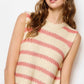 MCS3584-Classic Chunky Striped Sleeveless Sweater Top