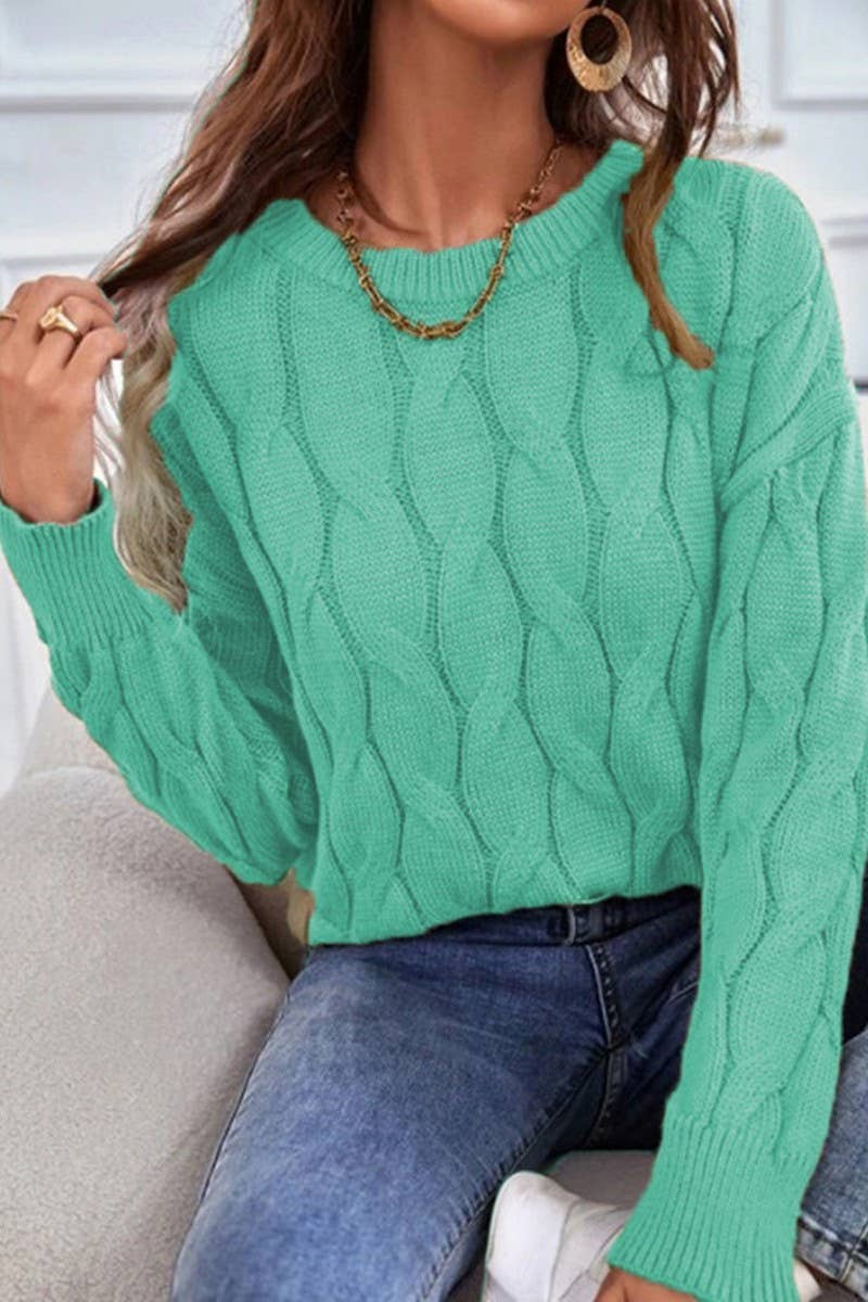 CWOSWL08519_WOMEN LOOSE FIT KNIT PULLOVER SWEATER Outerwear Women’s