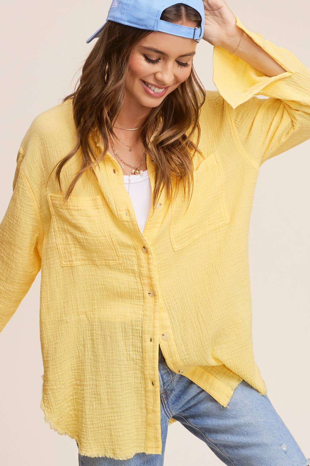 Shirts  Crinkled Gauze Button Down Shirts SRT7448