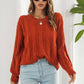 CWOSWL4083_CABLE KNITTED LONG SLEEVES CREWNECK SWEATER Outerwear Women’s