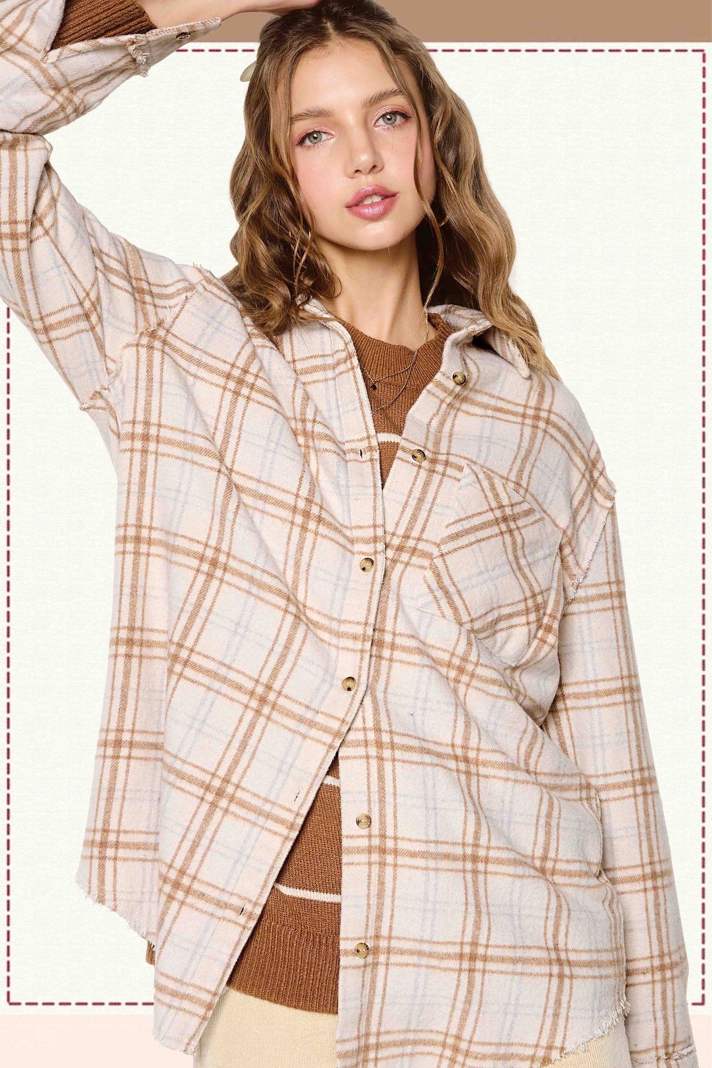 Outerwear Women’s Mineral Washed Button Down Soft Fabric SRT137