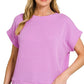 Raised Rib Cap Sleeve Top 8616Y