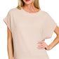 Raised Rib Cap Sleeve Top 8616Y