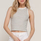 13936 Stripe Cotton Rib Knit Tank Top