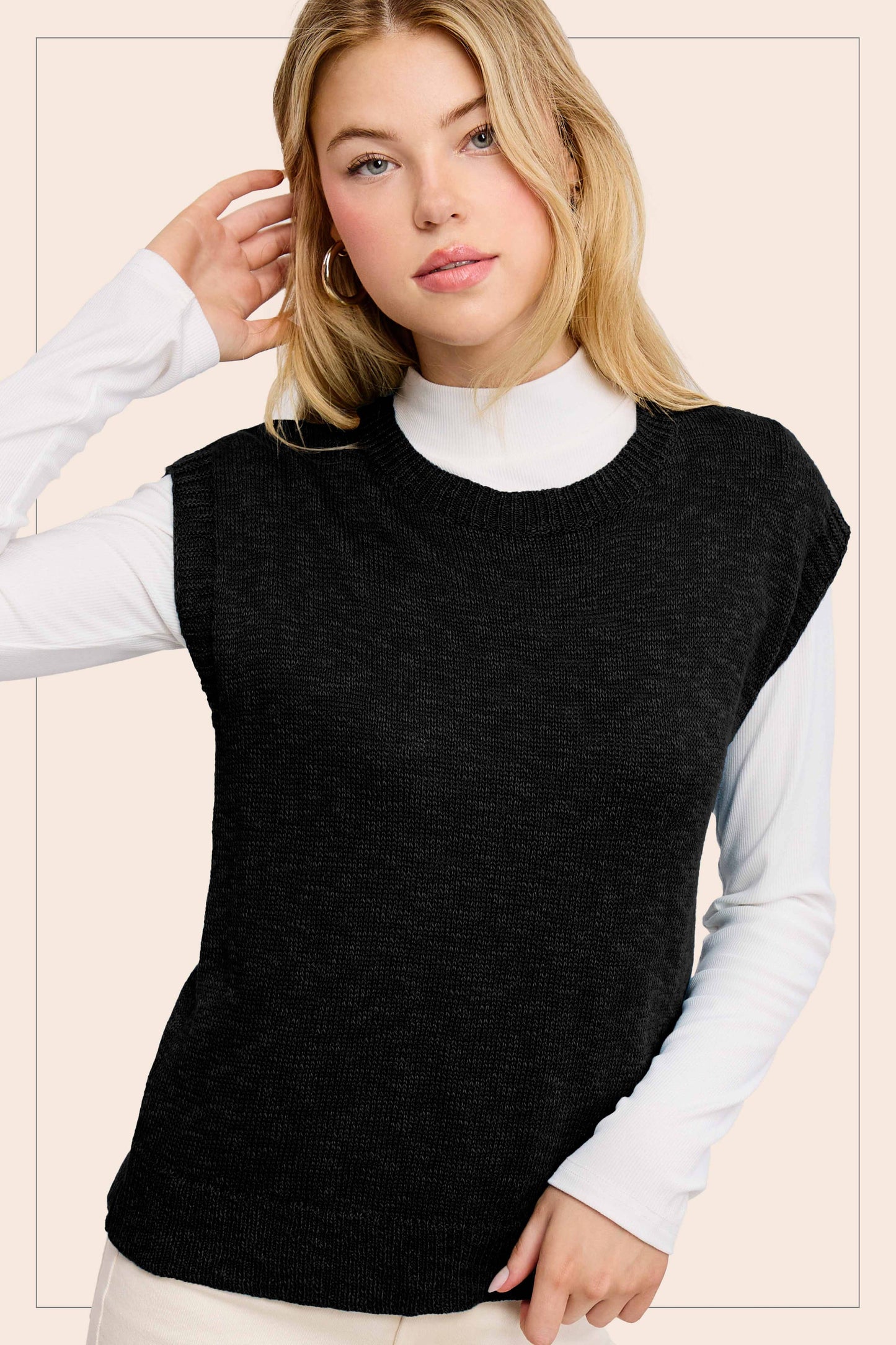 JCS3598- Knit Sweater Vest Outerwear women’s