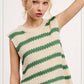 MCS3584-Classic Chunky Striped Sleeveless Sweater Top