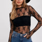 Shirts Women’s Floral Embroidery Lace Mesh Top